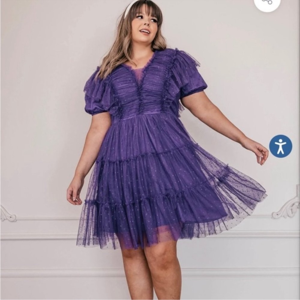 Jessakae Veronica Purple Star Tulle Dress, size 1X